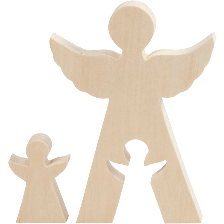 Creativ company figurines 2en1, ange, h : 7,8 + 20 cm, d : 2 cm, l : 4,5 + 14,3 cm, 1 set