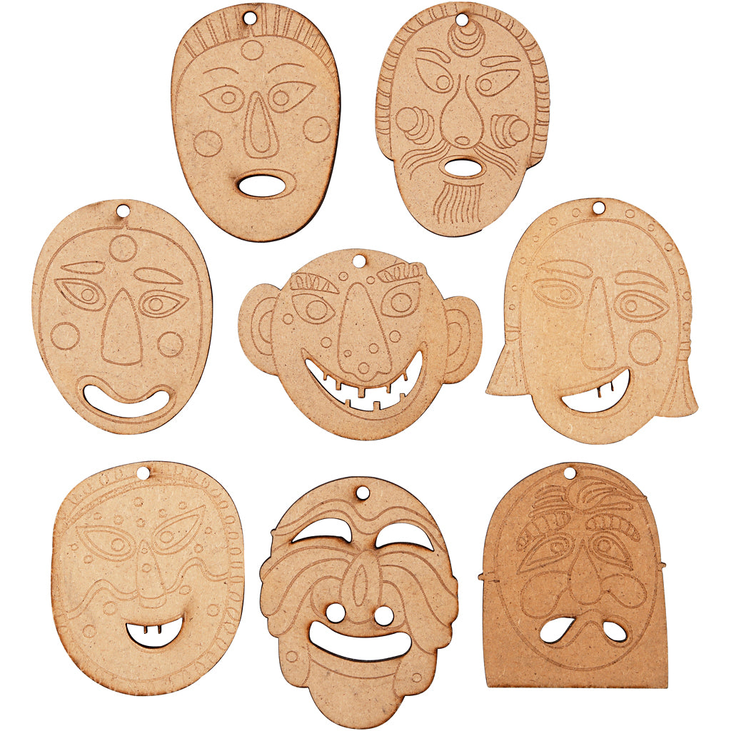 Masques d'entreprise Creativ, taille 5,5-7 cm, épaisseur 4 mm, 24 pièces, 1 boîte