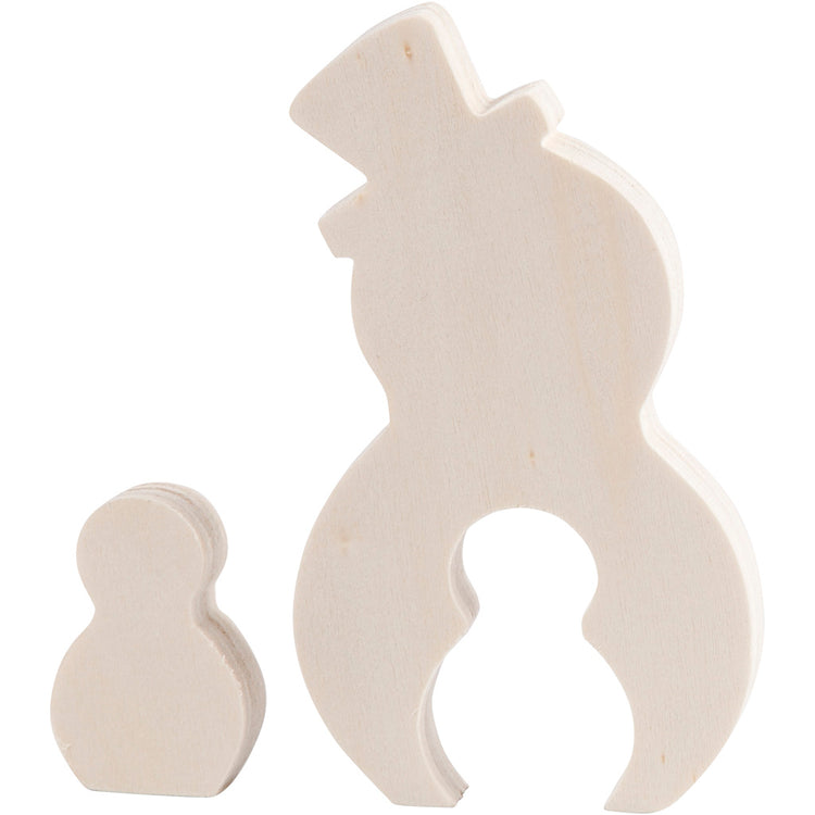 Creativ company figurines 2en1, bonhomme de neige, h : 4,5 + 11,5 cm, d : 1,2 cm, l : 3 + 6,5 cm, 1 set