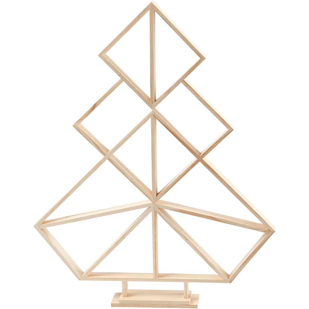 Creativ company Sapin de Noël géométrique en bois, h : 60 cm, l : 47 cm, 1 pièce