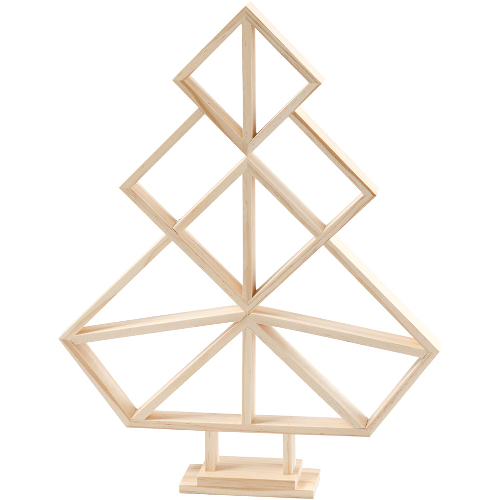 Creativ company Sapin de Noël géométrique en bois, h : 40 cm, l : 31 cm, 1 pièce