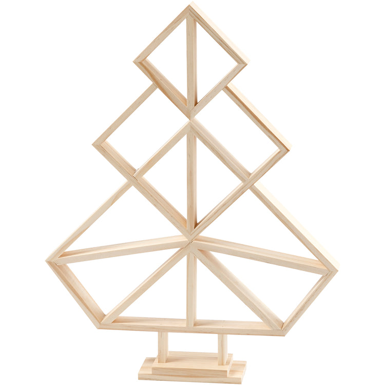 Creativ company Sapin de Noël géométrique en bois, h : 40 cm, l : 31 cm, 1 pièce