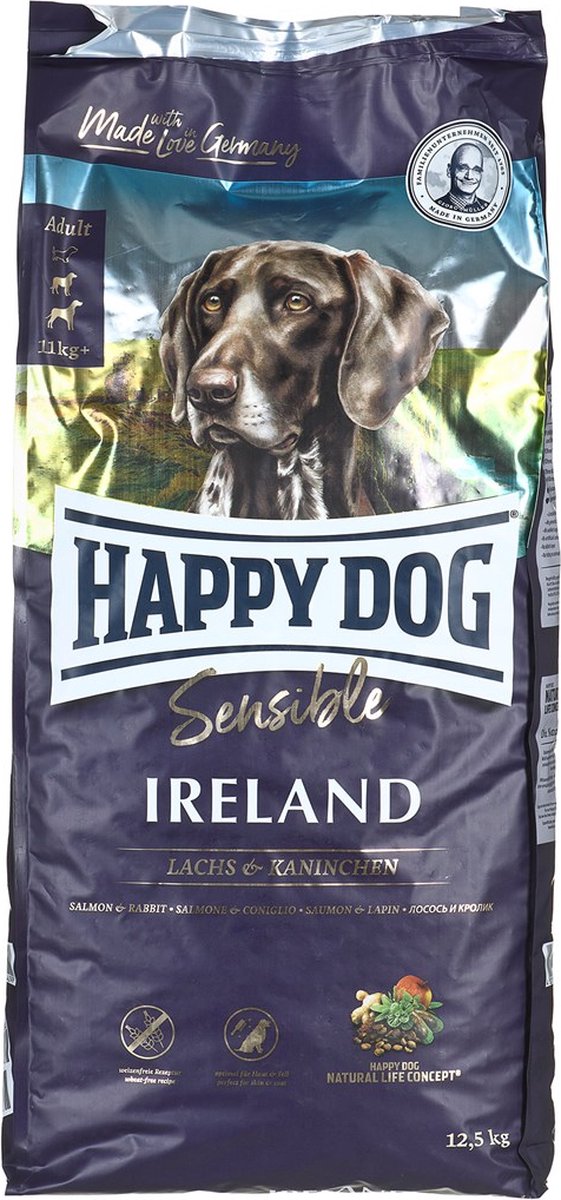 Happy dog fourrage suprême sensible - lapin saumon adulte d'Irlande 12,5 kg