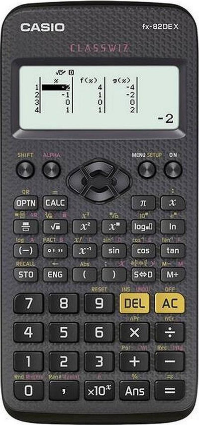 Casio fx-82dex - calculatrice scolaire - affichage 12 chiffres - alimenté par batterie - noir