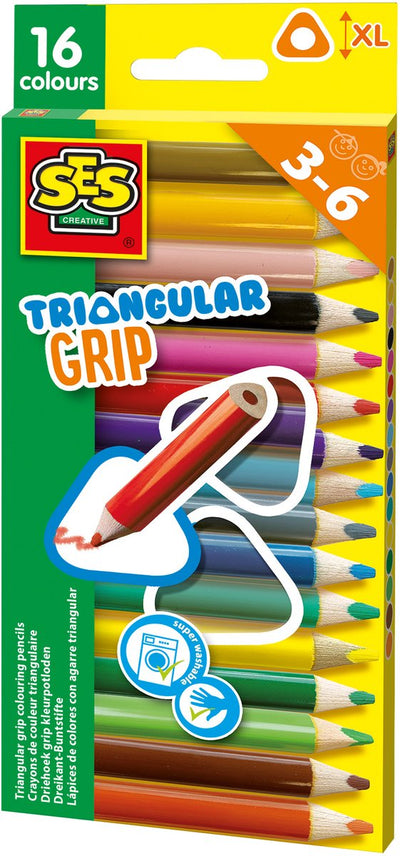 Crayons de couleur SES Triangle Grip, 16e.
