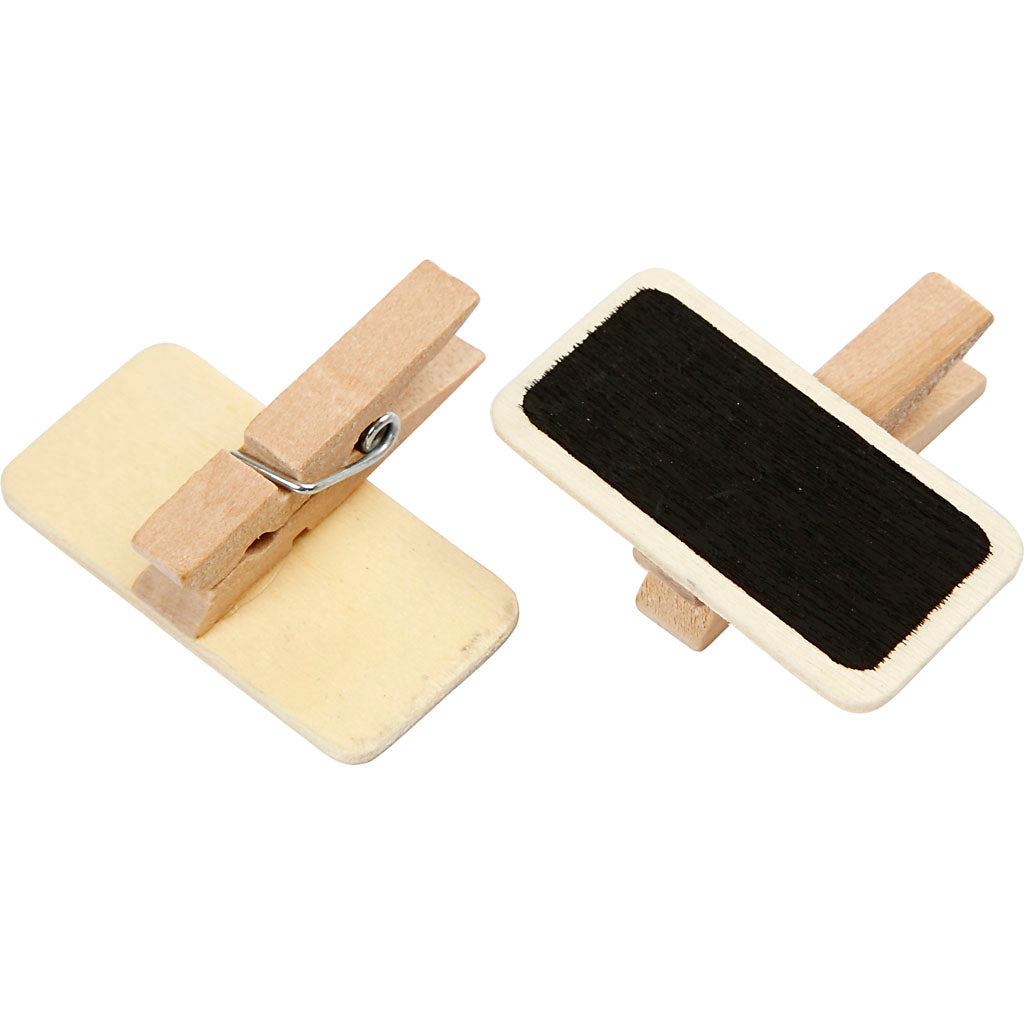 Tableau noir Creativ company avec pinces à linge, taille 4x2 cm, 12 pièces, 1 boîte