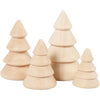 Creativ company Sapins de Noël en bois, h : 3,3+4,3+5,3+6,3 cm, d 2,3+3+3,2+4 cm, 4 pièces 1 boîte
