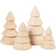 Creativ company Sapins de Noël en bois, h : 3,3+4,3+5,3+6,3 cm, d 2,3+3+3,2+4 cm, 4 pièces 1 boîte