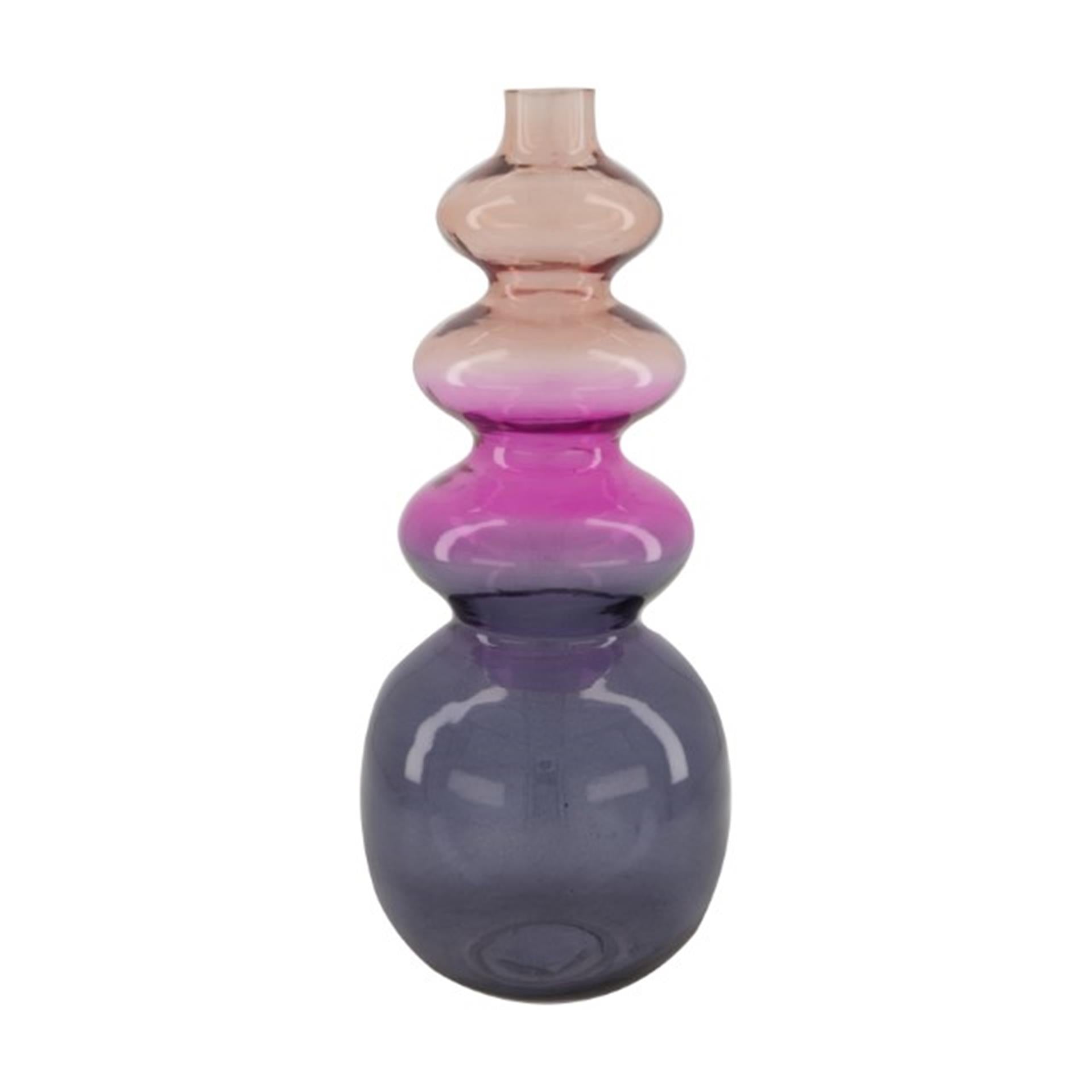 Dijk natural collections vase verre ø15x36cm rose mélangé