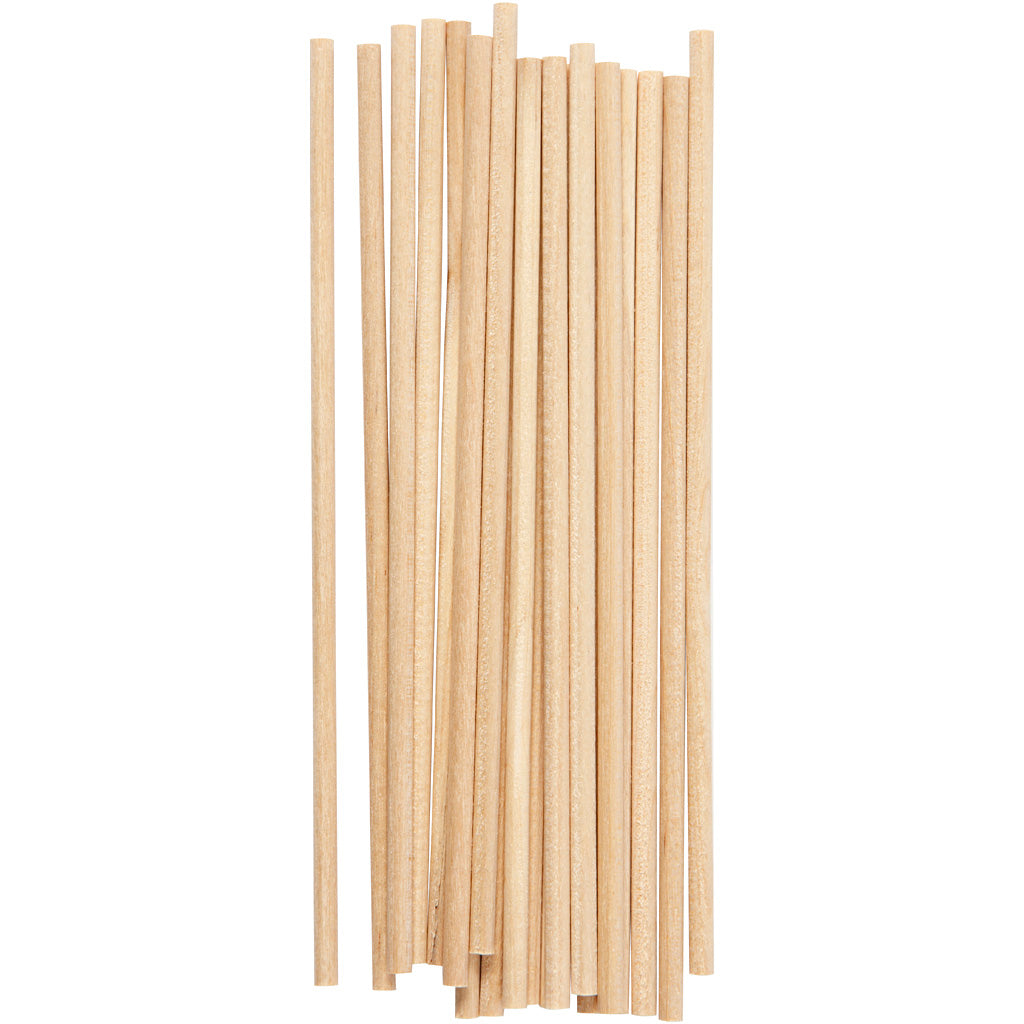 Creativ Company Round Craft Sticks Wood, 20e.