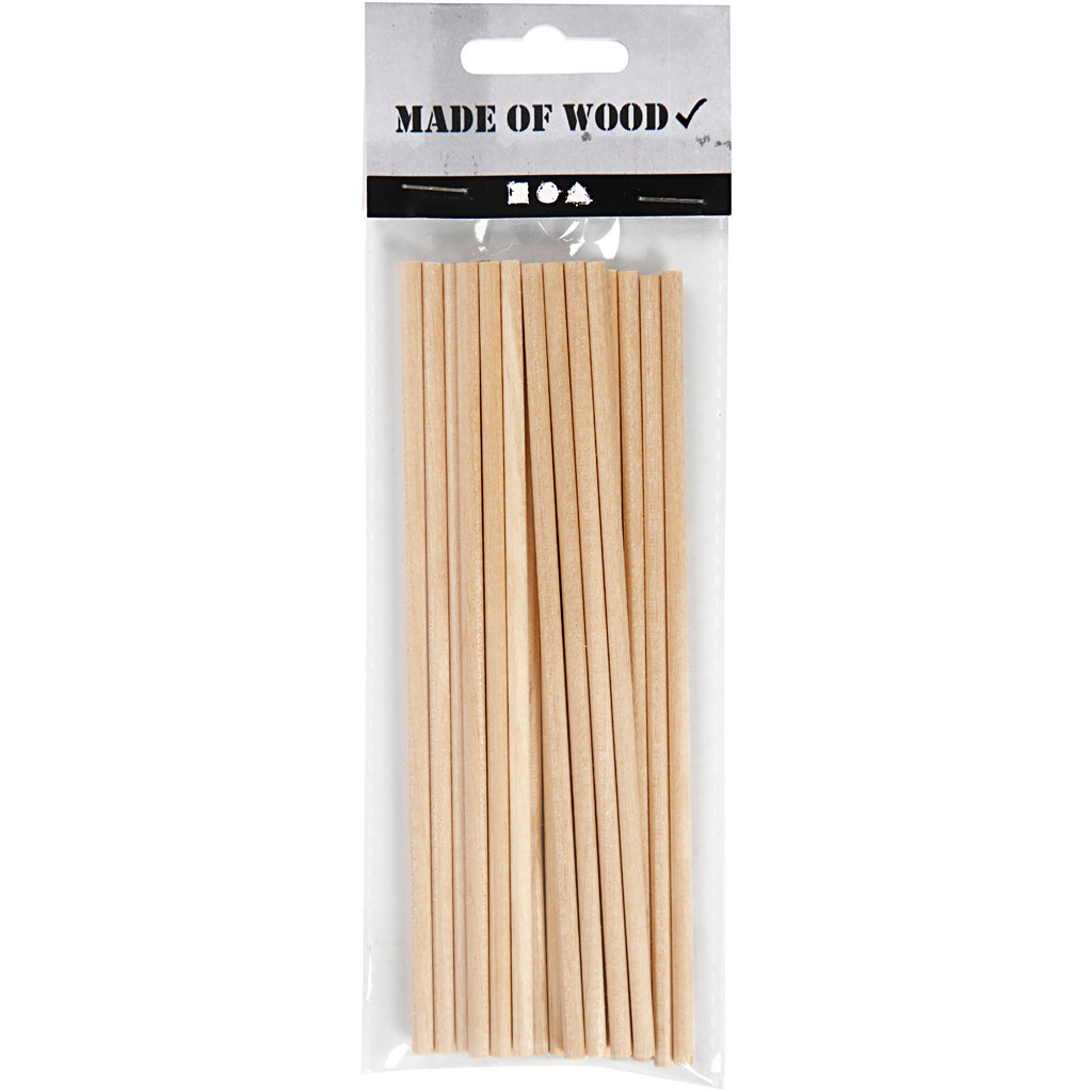 Creativ Company Round Craft Sticks Wood, 20e.