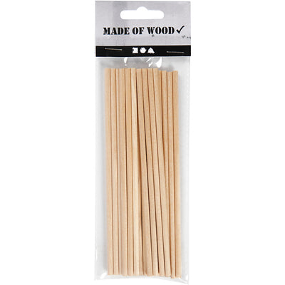 Creativ Company Round Craft Sticks Wood, 20e.