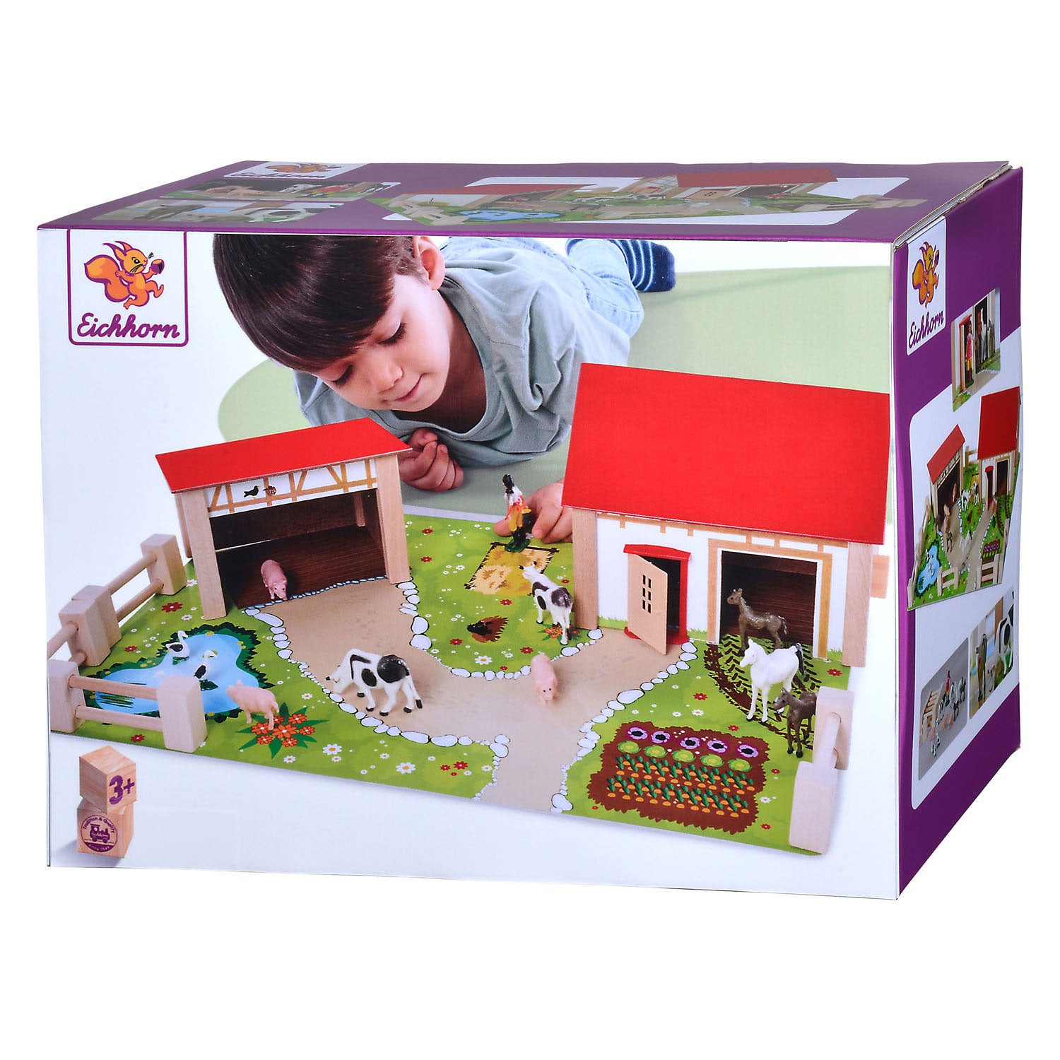 Eichhorn Wooden Farm avec accessoires 20dlg.