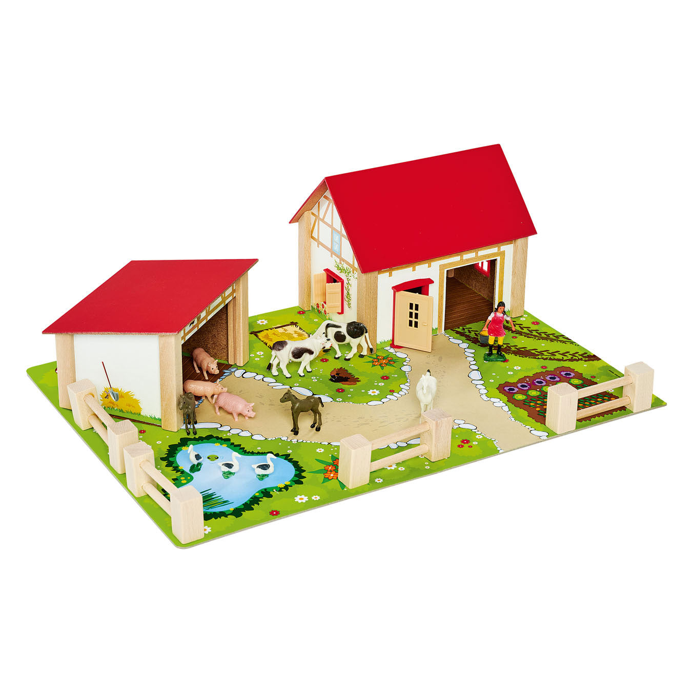 Eichhorn Wooden Farm avec accessoires 20dlg.