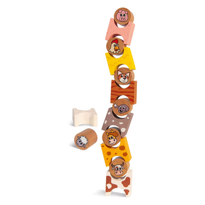Eichhorn Wooden Stacking Game Farm Animaux 14dlg.