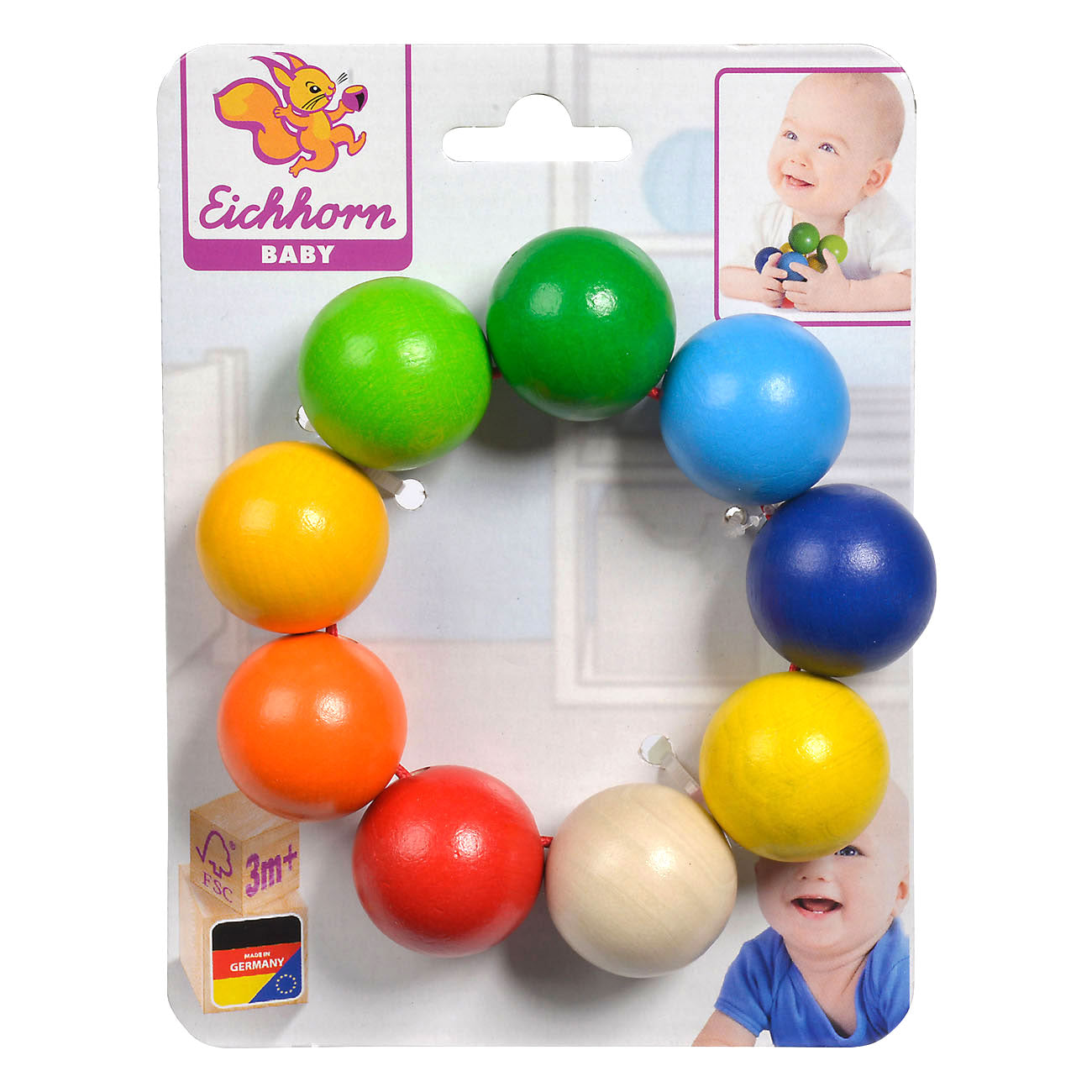 Eichhorn bébé en bois agrippant de perles