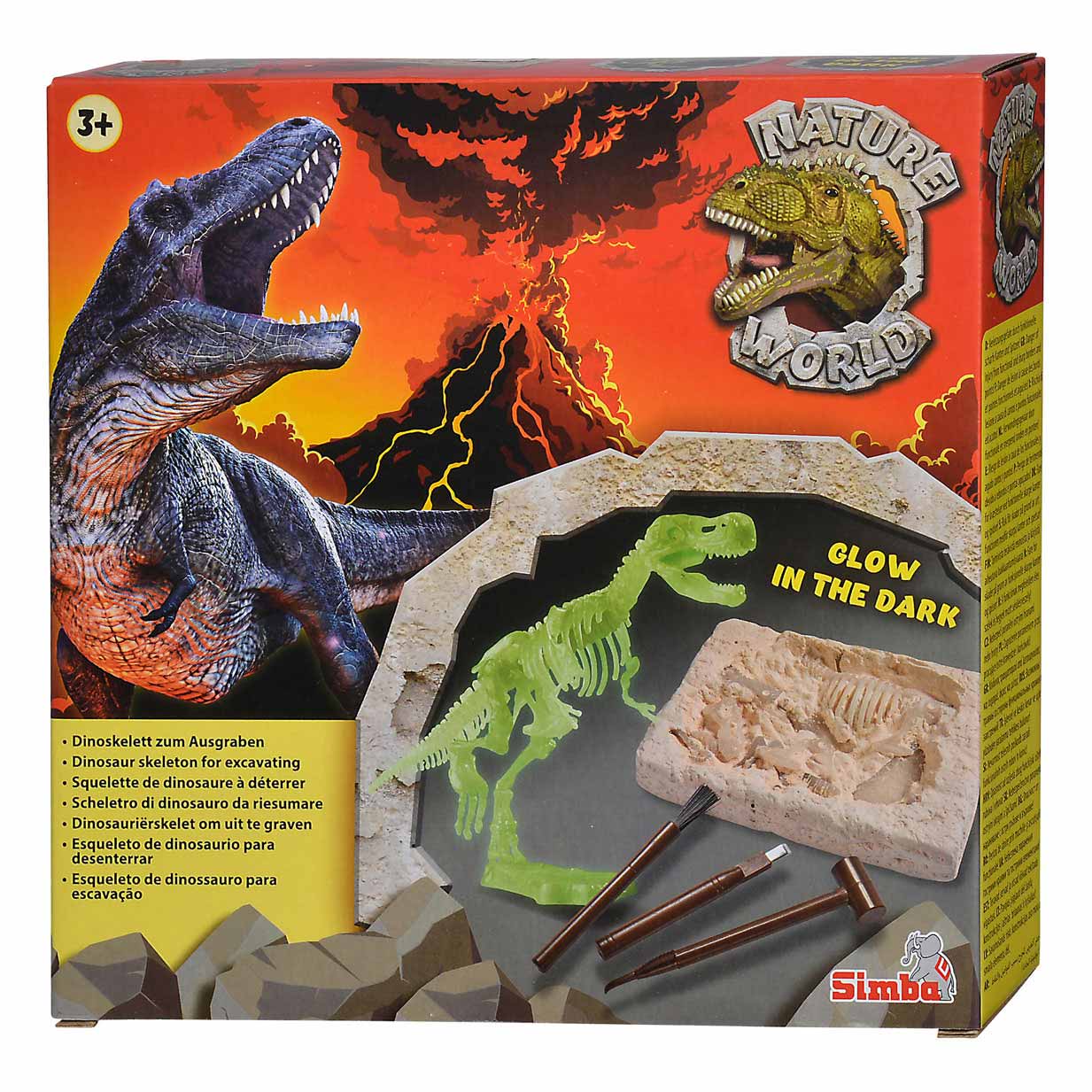 Glow dans l'ensemble d'excavation T-Rex sombre