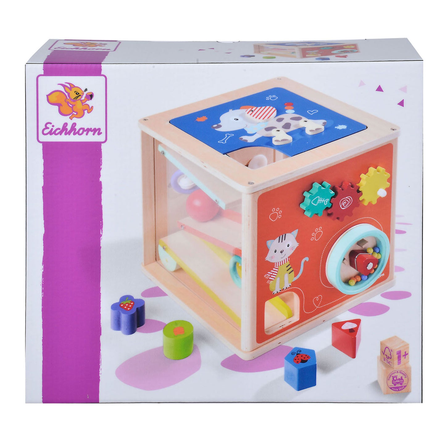 Eichhorn Houten Activities Box avec des formes