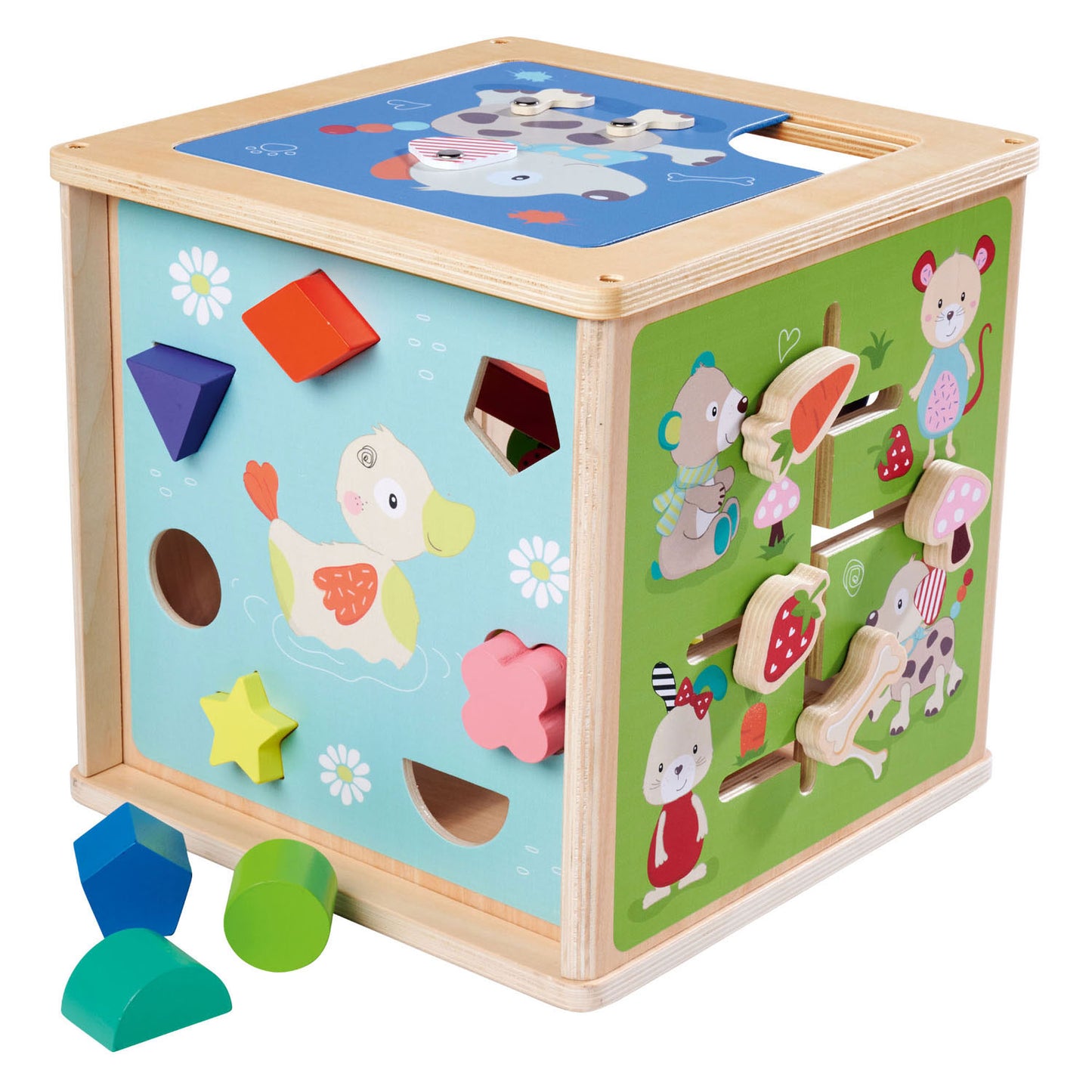 Eichhorn Houten Activities Box avec des formes