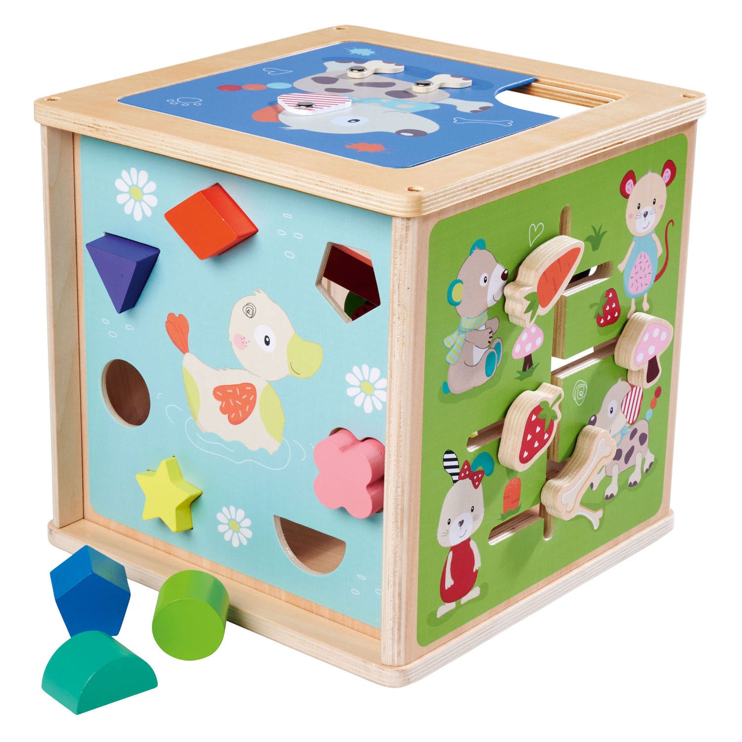 Eichhorn Houten Activities Box avec des formes