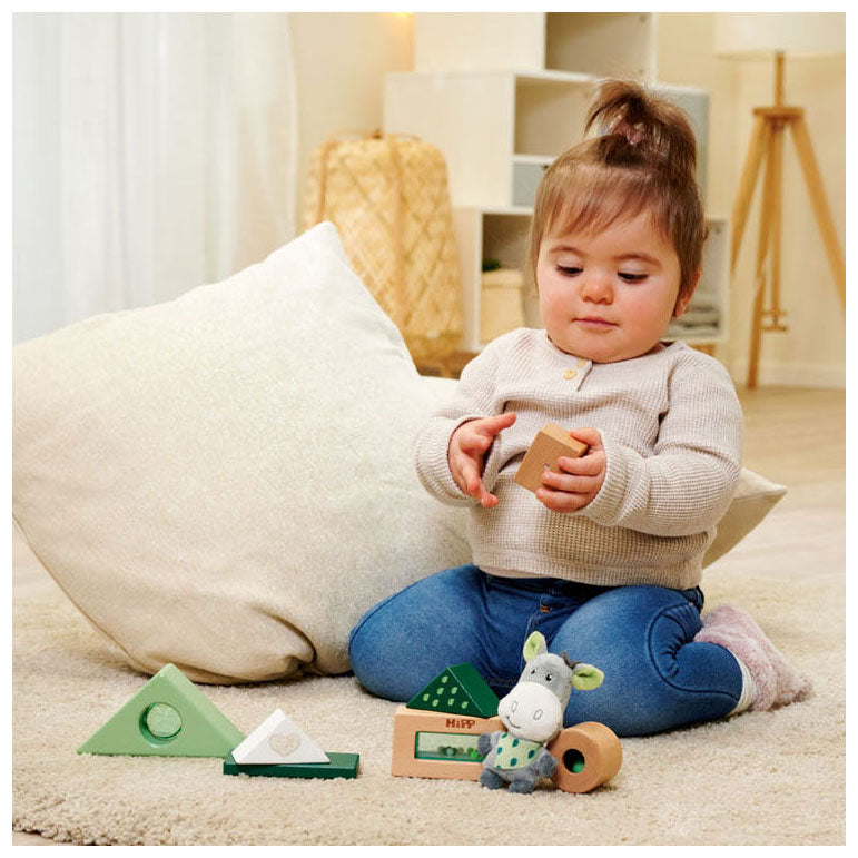 Eichhorn Baby Hipp Blocks en bois avec câlins d'âne