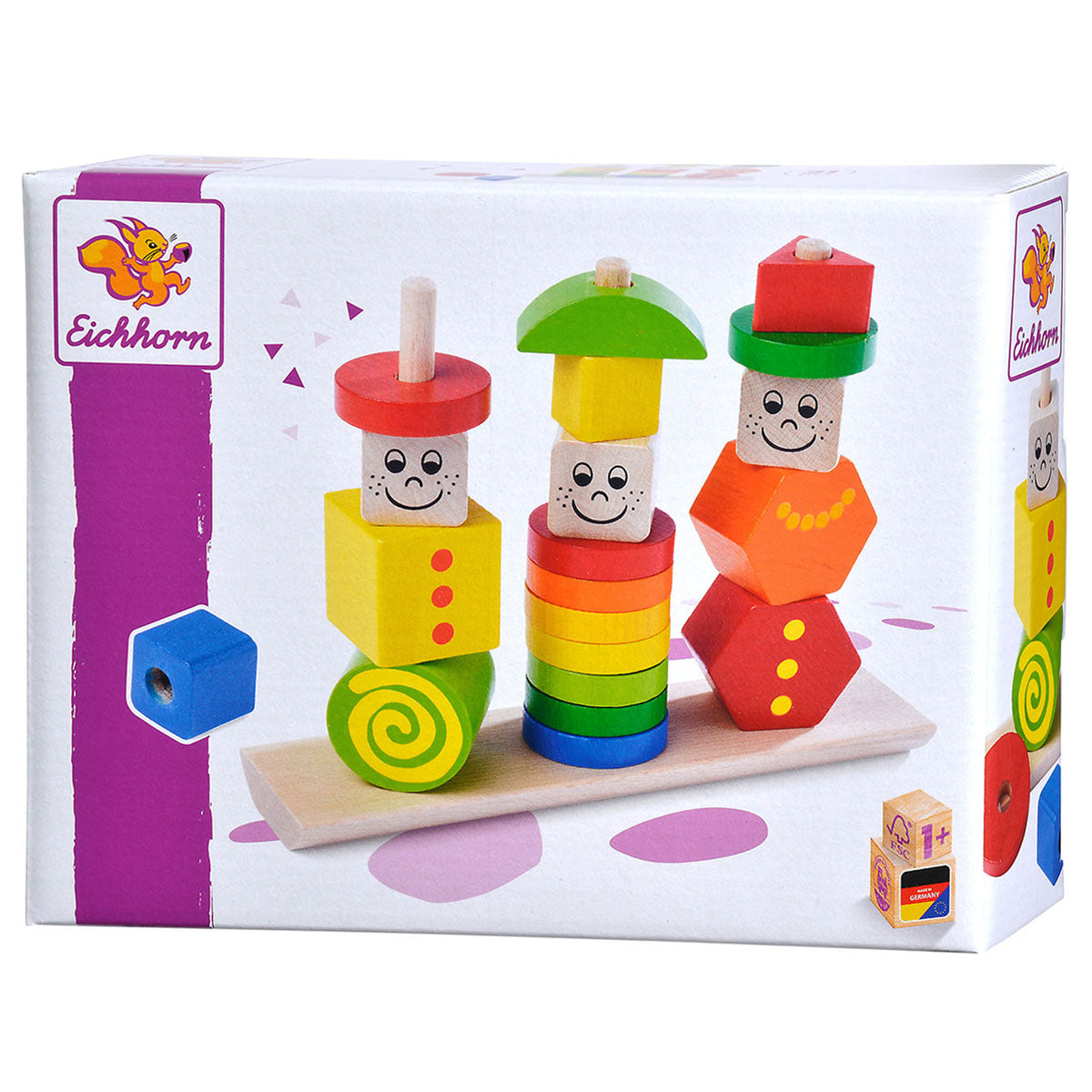 Eichhorn Figures de puzzle Stapel en bois
