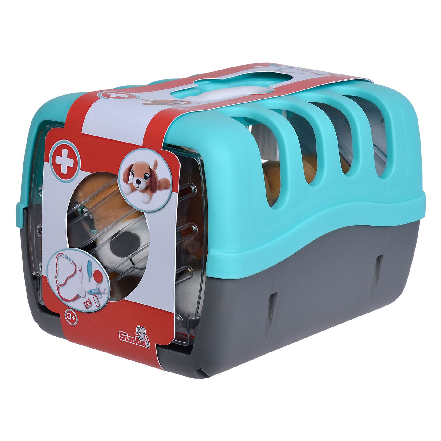 Jeu de jeu de vétérinaire Simba avec un chien câlin