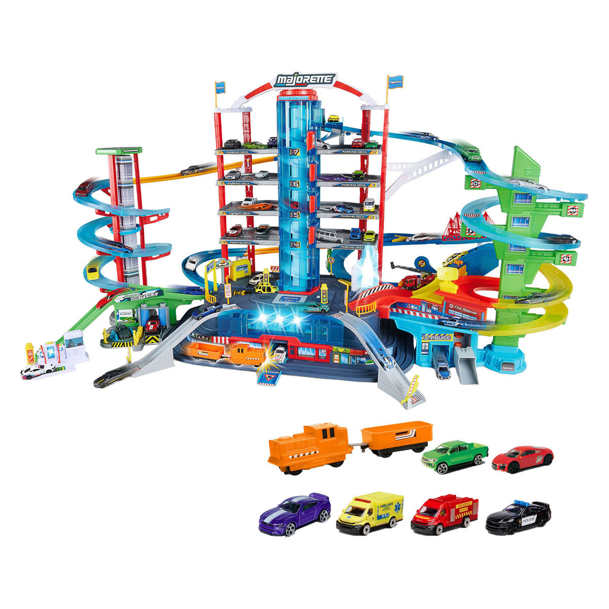 Garage super city Majorette - avec 6 véhicules