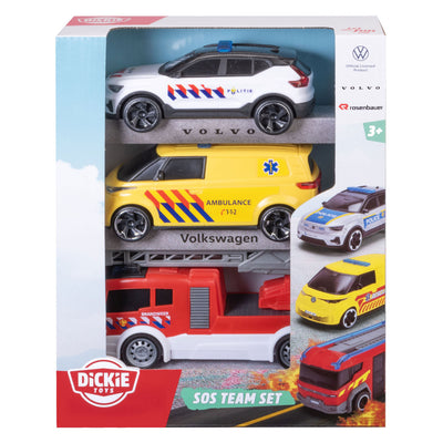 Ensemble de voitures jouets de l'équipe Dickie sos - 3 pièces.