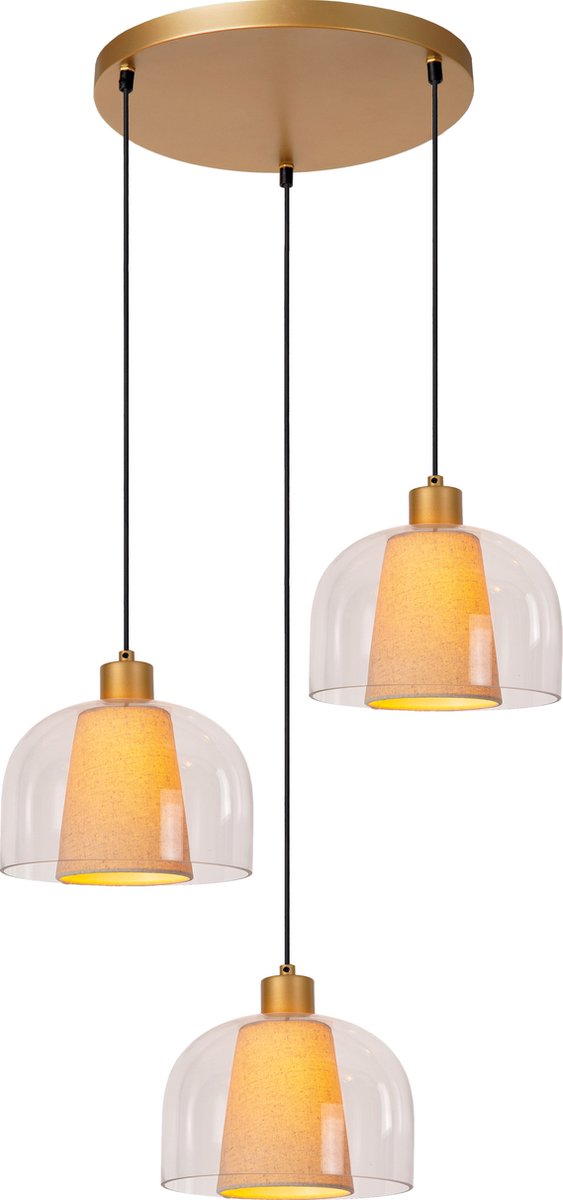 Lucide gunhild - lampe suspendue - 3xe27 - transparente