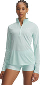 Under Armour Tech 1 2 Zip-Twist-Grn Pull de sport pour femme - menthe rafraîchissante - blanc
