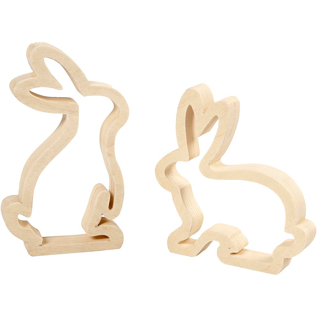 Creativ company Lapins de Pâques, h : 14 cm, p : 2 cm, l : 13 cm, 2 pièces 1 boîte