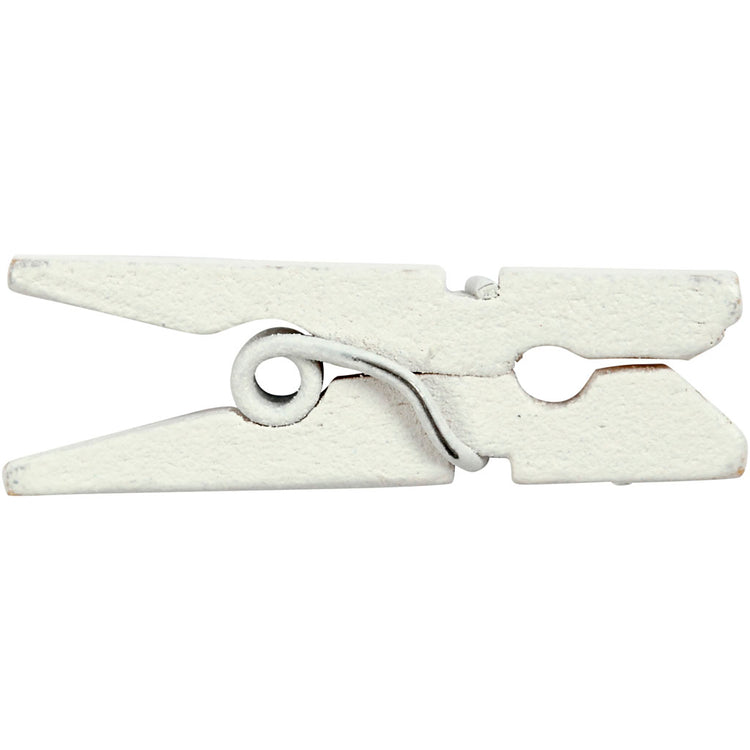 Creativ company mini pinces à linge, L : 25 mm, l : 3 mm, blanches, 36 pièces 1 boîte