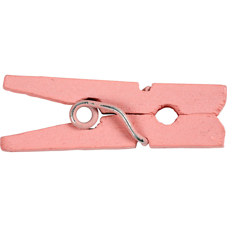 Creativ company mini pinces à linge, L : 25 mm, l : 3 mm, rouge clair, 36 pièces 1 boîte