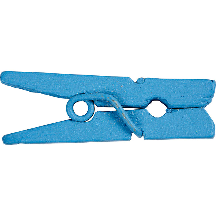 Creativ company mini pinces à linge, L : 25 mm, l : 3 mm, bleues, 36 pièces 1 boîte