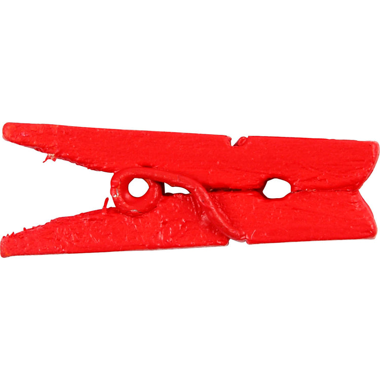 Creativ company mini pinces à linge, L : 25 mm, l : 3 mm, rouge, 36 pièces 1 boîte
