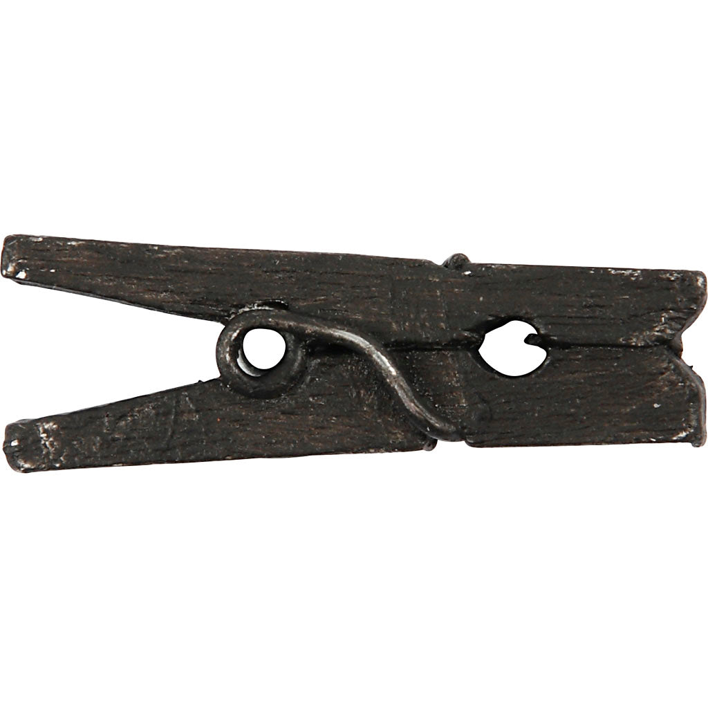 Creativ company mini pinces à linge, L : 25 mm, l : 3 mm, noires, 36 pièces 1 boîte