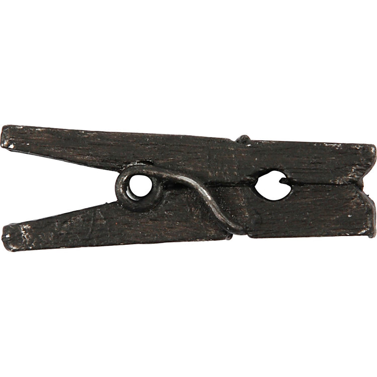 Creativ company mini pinces à linge, L : 25 mm, l : 3 mm, noires, 36 pièces 1 boîte
