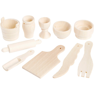 Creativ Company Ustensiles de cuisine en bois divers, 10e.
