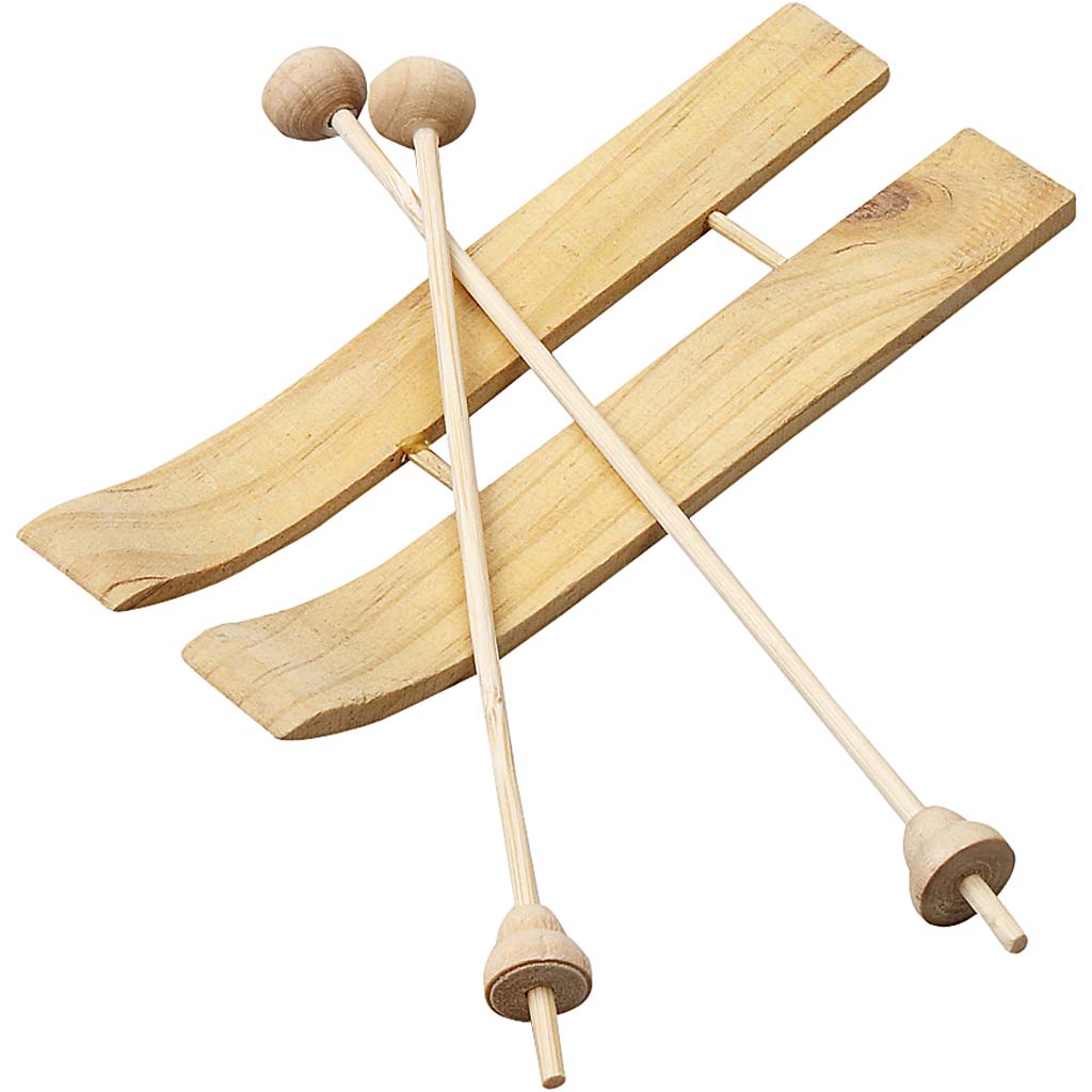 Creativ Company Mini Ski avec des bâtons, 3 paires