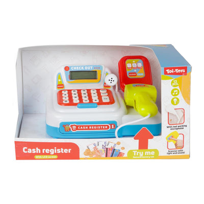 Caisse enregistreuse Toi-toys avec lumière et son - incl. argent + scanner