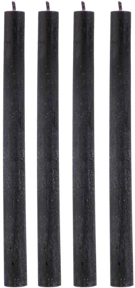 Arti casa bougies de table lot de 4 - 7 heures de combustion - bougies de table - noir