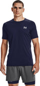 Chemise de sport Under Armour UA HG Armour Fitted SS-Blu pour hommes - Midnight Navy - Blanc