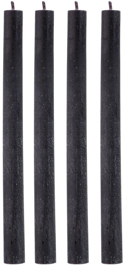 Arti casa bougies de table lot de 4 - 7 heures de combustion - bougies de table - noir