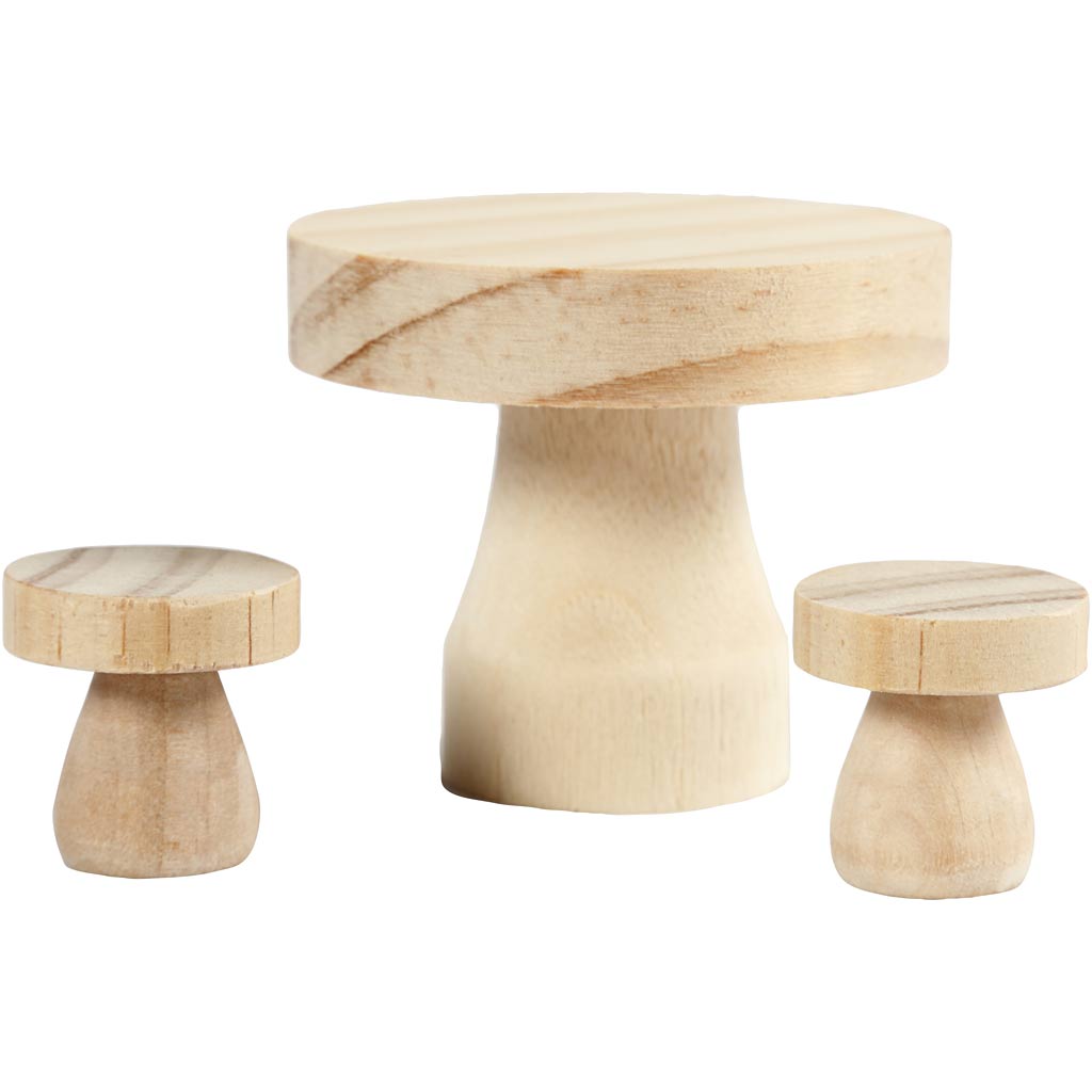 Creativ Company Ensemble de meubles en bois en bois, 3dlg.