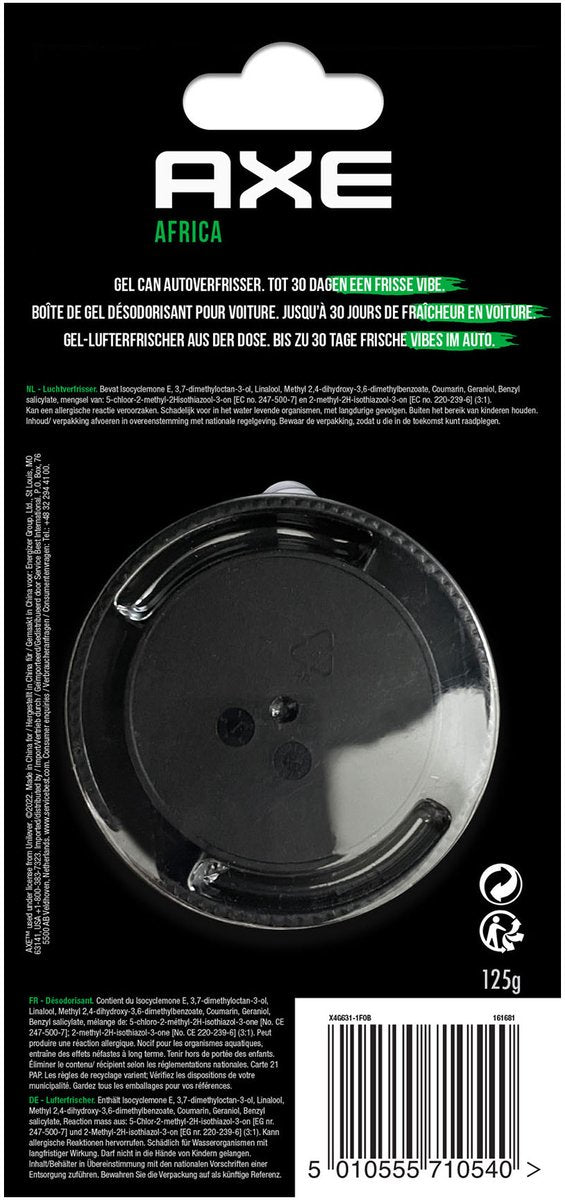California Scents Axe Désodorisant Gel Can Afrique Noir Vert
