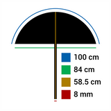 Linkstar flitsparaplu pur-84sb argent noir 100 cm - afbeelding 2