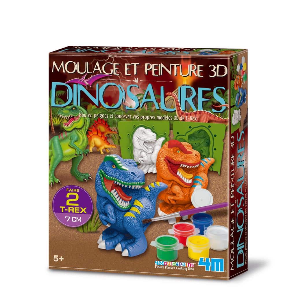4m Coulage en plâtre et peinture des dinosaures 3D