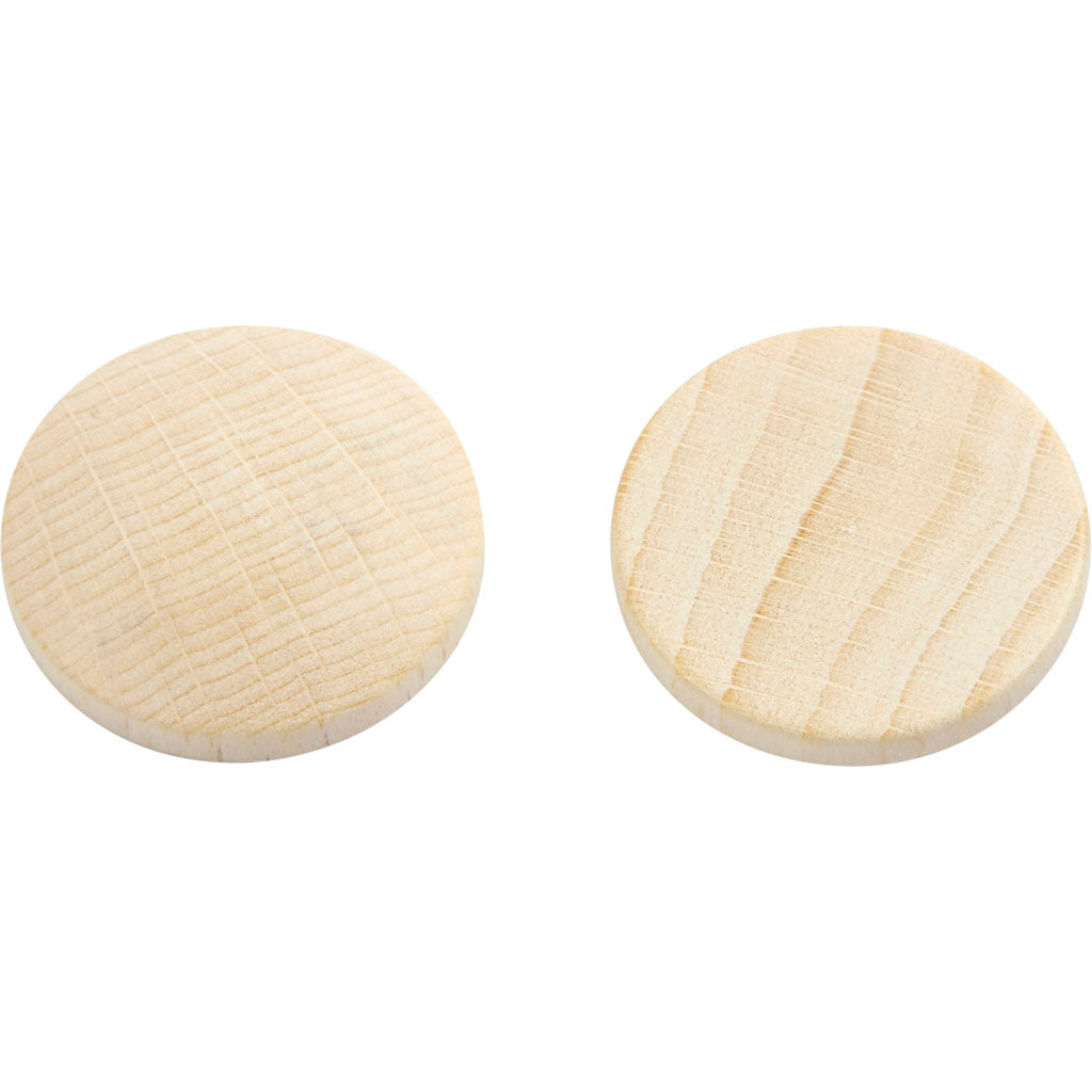 Boutons en bois Creativ company, d 25 mm, épaisseur 5 mm, 150 pièces 1 boîte