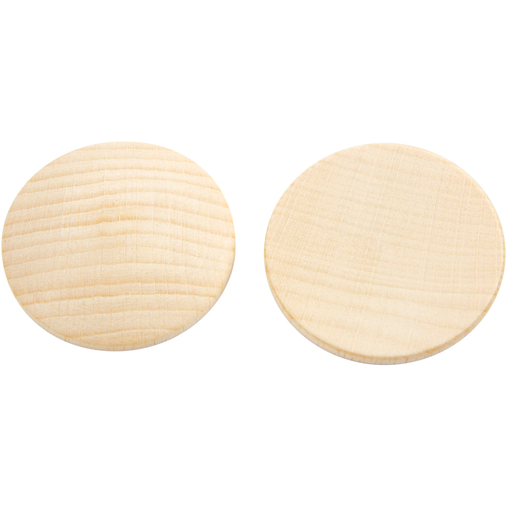 Boutons en bois Creativ company, d 40 mm, épaisseur 6 mm, 10 pièces 1 boîte